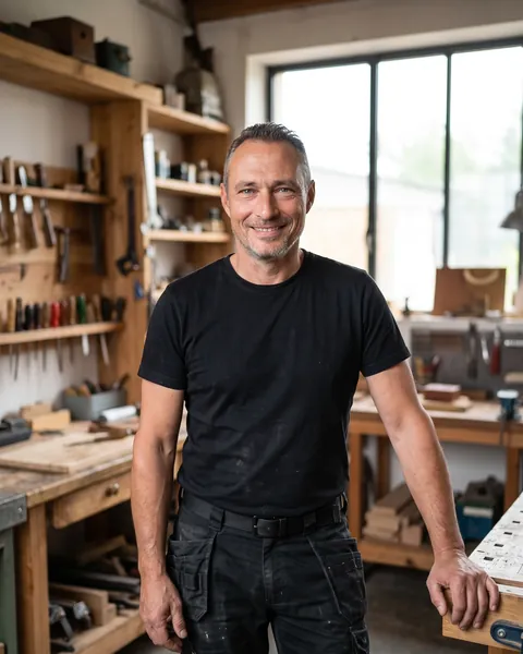 Anthony Dervillé dans un atelier